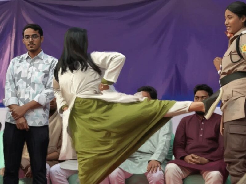 মেডিকেলের পবিত্রতা নষ্ট করে রাজনৈতিক গুন্ডামি সাদিক কায়েমের সাথের তরুণীর; নারী পুলিশ সদস্যকে লাথি