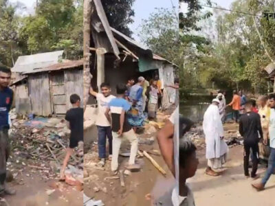 চাঁদা না পেয়ে বীর মুক্তিযোদ্ধার বসতঘর ভাঙচুর, লুটপাট