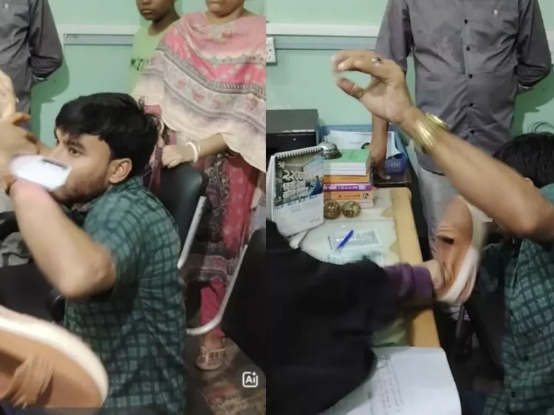 অশ্লীলতা করে নারীর হাতে জুতাপেটা খেলেন জামাতের বি টিম এনসিপি নেতা