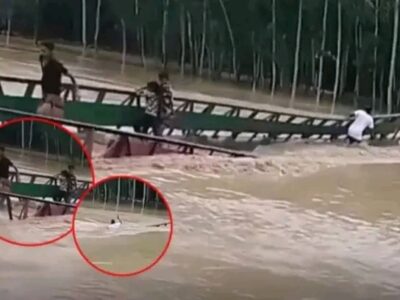 শেরপুরে পাহাড়ি ঢলে নিম্নাঞ্চল প্লাবিত, ভেসে গেলো বেইলি সেতু