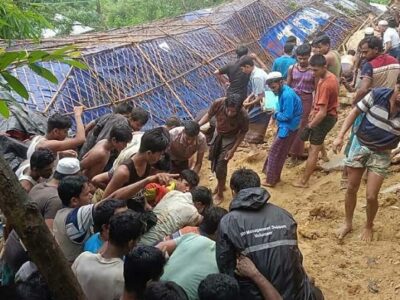 উখিয়ার রোহিঙ্গা ক্যাম্পে পাহাড়ধস, অন্তত ৫ শিক্ষার্থী নিহত, নিখোঁজ বহু